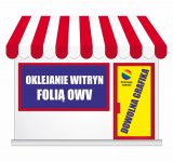 Witryna oklejona folią OWV