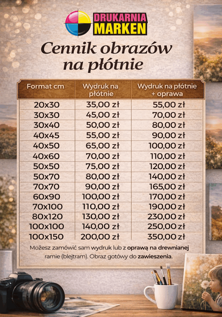 Cennik obrazów na płótnie
