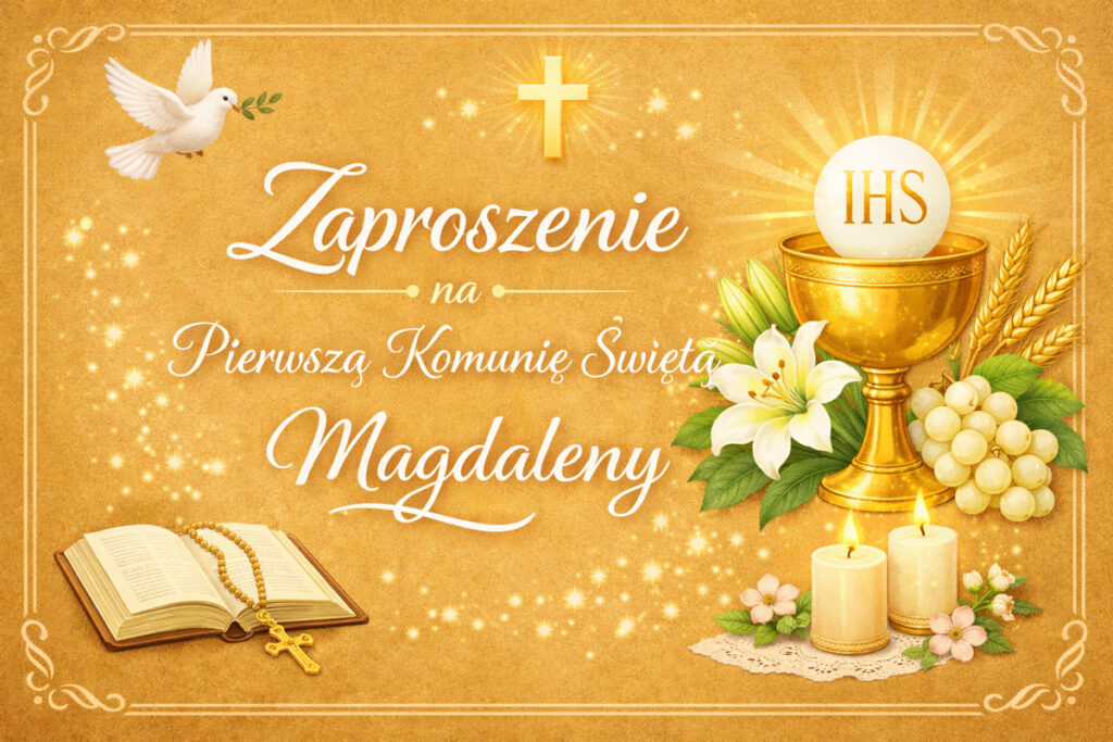 Zaproszenie Pierwsza Komunia Święta