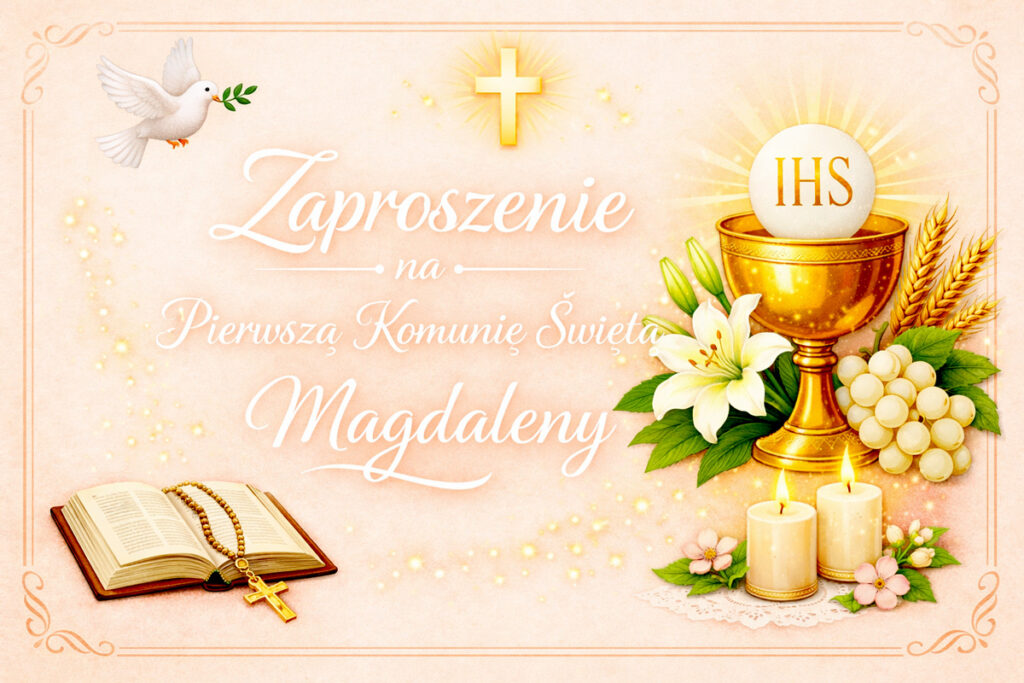 Zaproszenie Pierwsza Komunia Święta