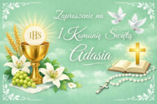 Zaproszenie Pierwsza Komunia Święta