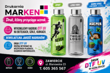 Nadruki DTF UF na bidony i butelki