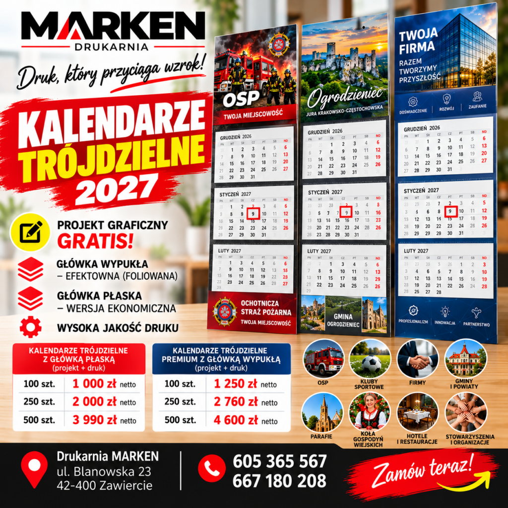 Kalendarze trójdzielne